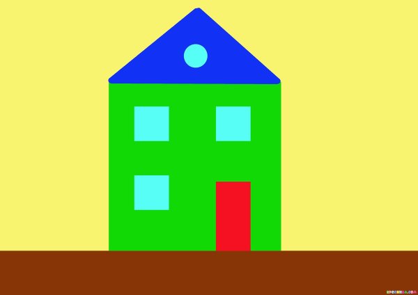 Домик из геометрических фигур