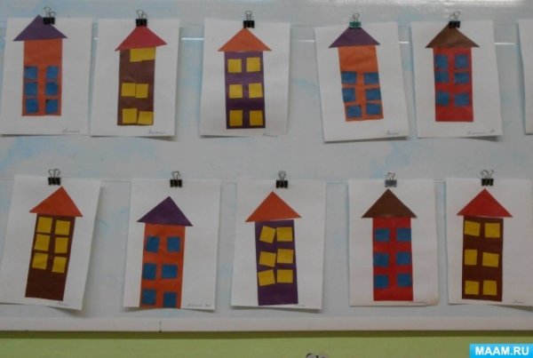 Аппликация в старшей группе большой дом