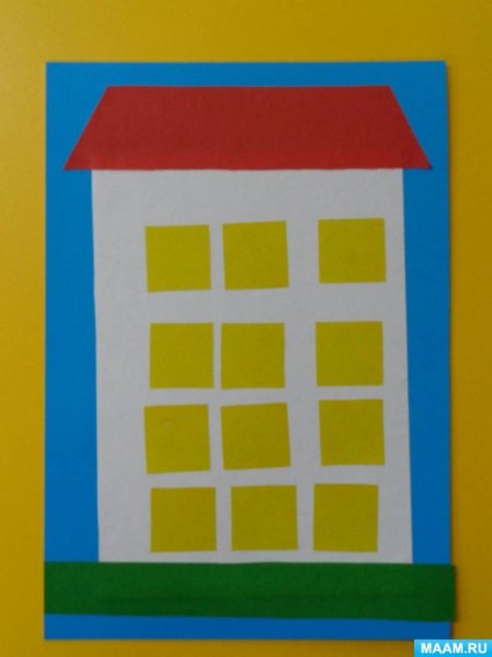 Аппликация многоэтажный дом в средней группе