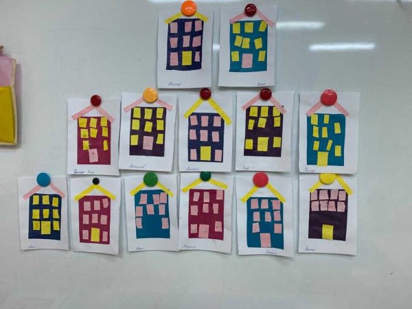 Аппликация домик средняя группа