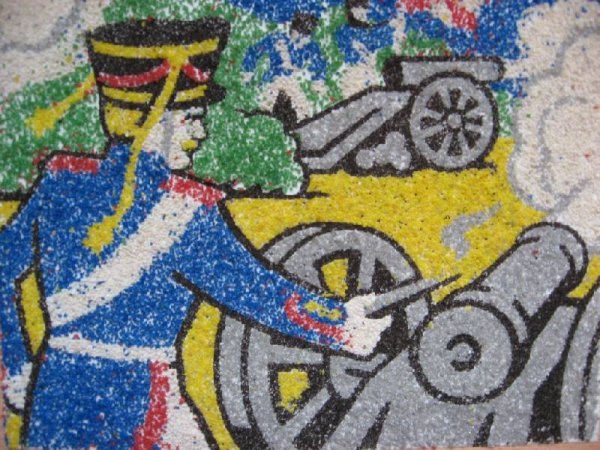 Открытка из цветного песка