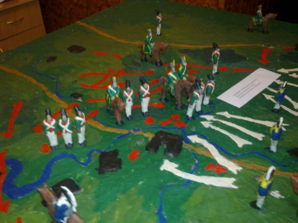 Солдатики Бородинская битва из пластилина