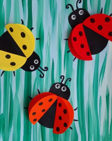 Божья коровка аппликация для детей