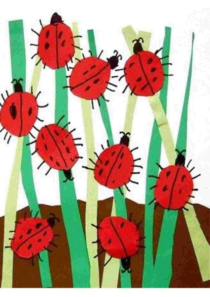 Аппликация Весна из цветной бумаги