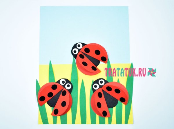 Аппликация Божья коровка