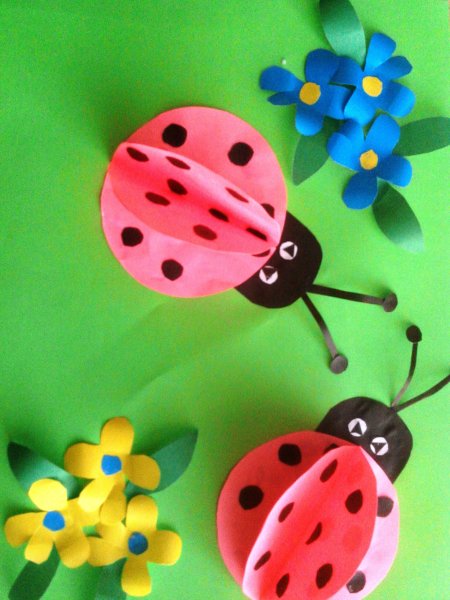 Аппликация Божья коровка