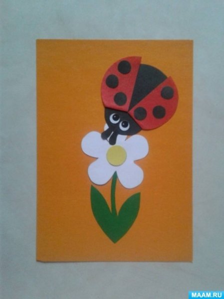 Аппликация в детском саду Божья коровка