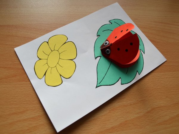 Аппликация Божья коровка