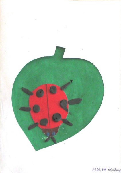 Аппликация Божья коровка