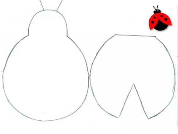 Божья коровка трафарет для аппликации