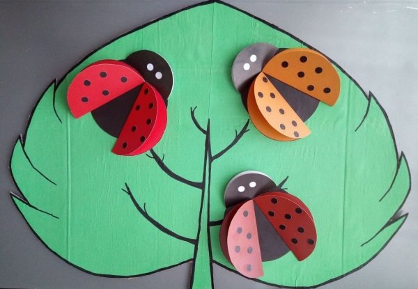 Аппликация Божья коровка