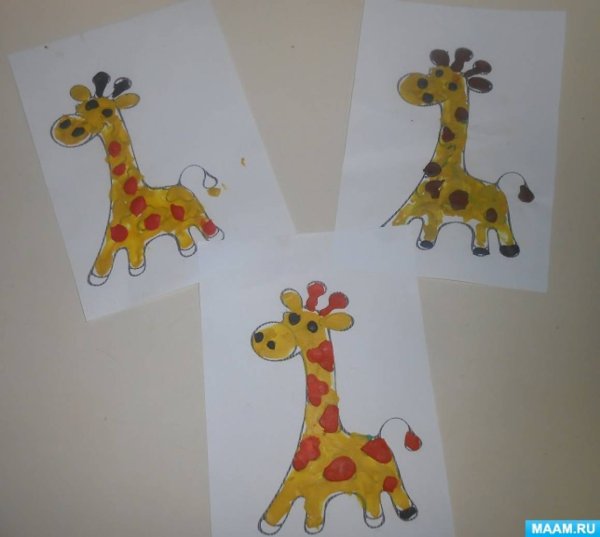 Аппликация Жираф в старшей группе