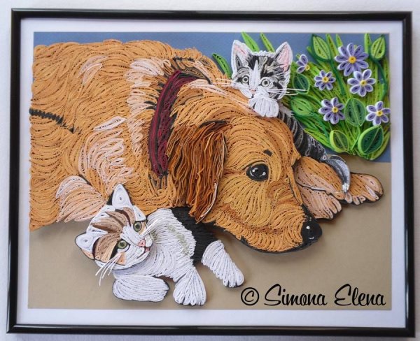 Картины из квиллинга животные