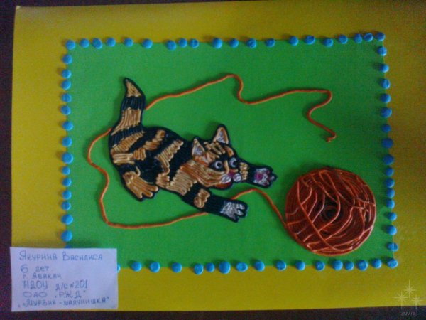 Поделки из пластилина на картоне