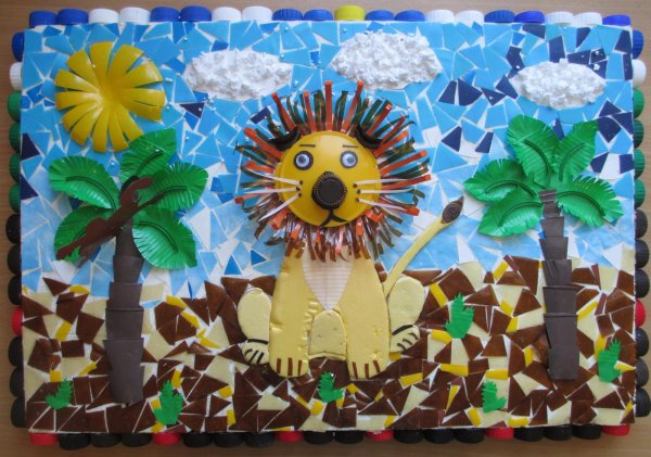 Картина из мусорной корзины в детском