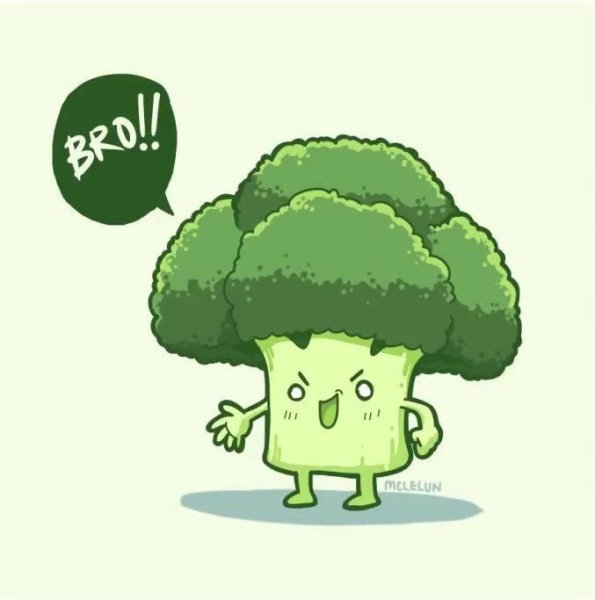 Брокколи рисунок красками