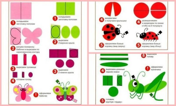 Аппликация насекомые средняя группа