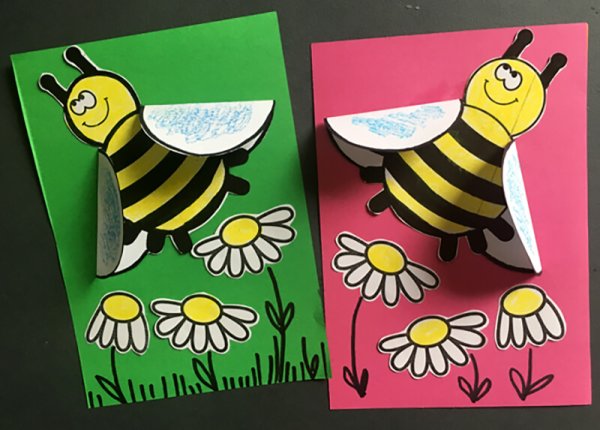 Пчёлка из цветной бумаги