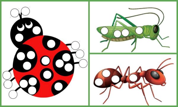 Насекомые пластилиновые заплатки для детей