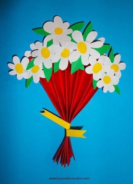 Аппликация цветы из цветной бумаги