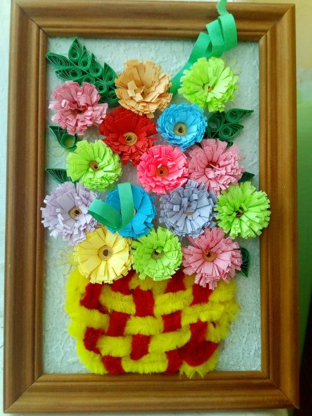 Букет цветов поделка в детский сад