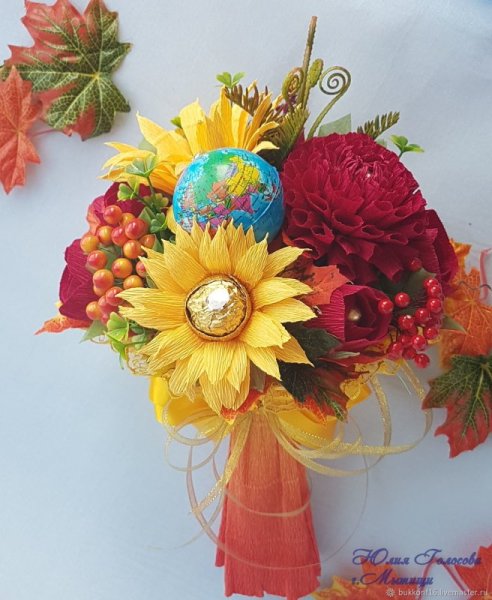 Конфетный букет учителю на 1 сентября