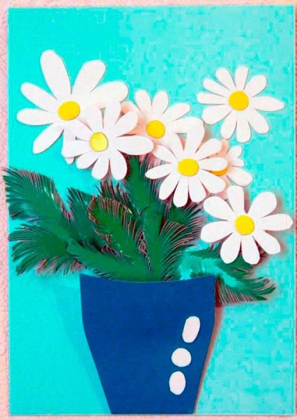 Цветы аппликация для детей