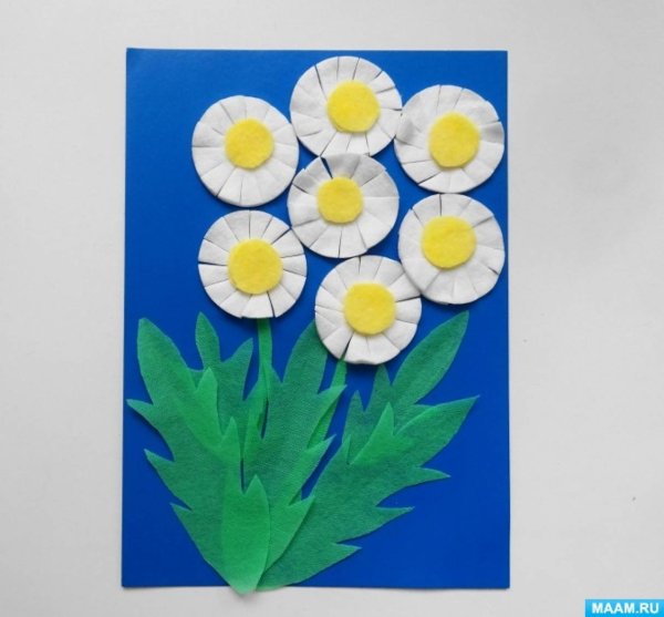 Аппликация Ромашка в средней группе
