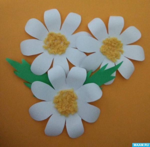 Объемная Ромашка из бумаги