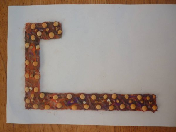 Буквы из природного материала