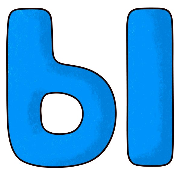 Буквы синие