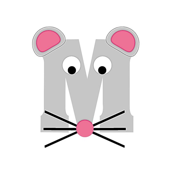 Буква м в виде животного