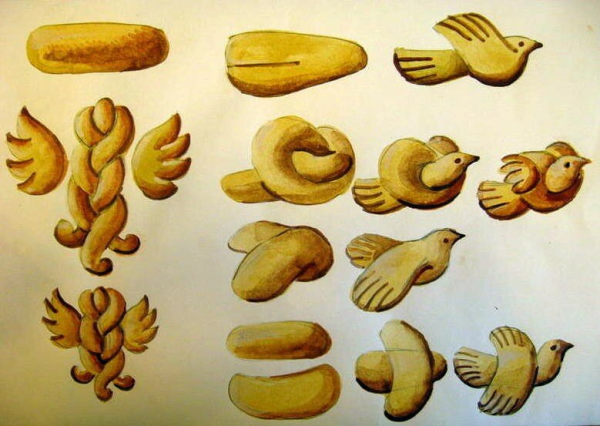 Птицы из теста дрожжевого