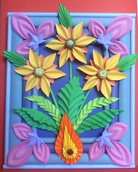 Объемная аппликация цветы