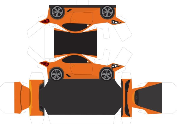 Машинка объемная из бумаги