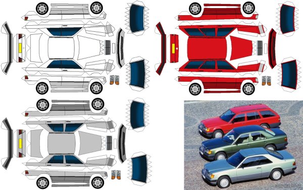 Бумажная модель Мерседес 124