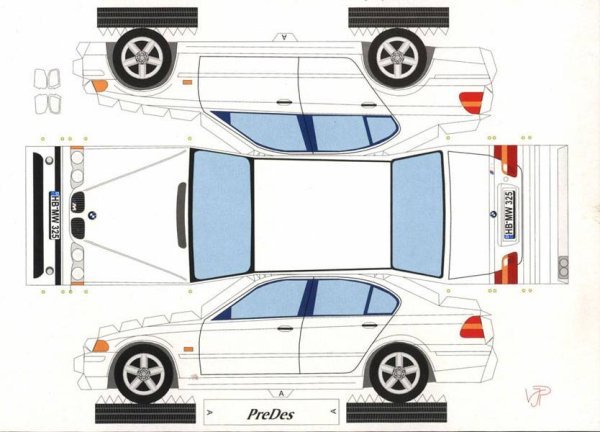 Развёртки машин из бумаги BMW