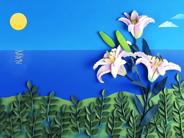 Объемная аппликация цветы