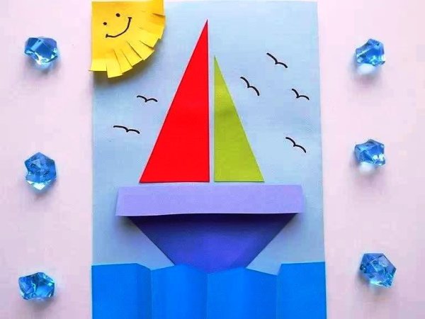 Объемная аппликация. Кораблик