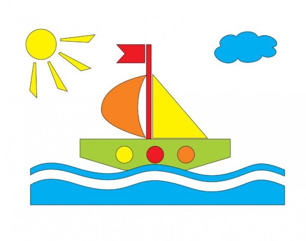 Аппликация кораблик для дошкольников