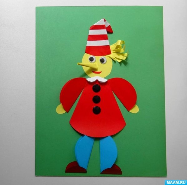 Аппликация Буратино