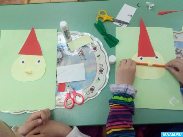 Аппликация Буратино своими руками из бумаги