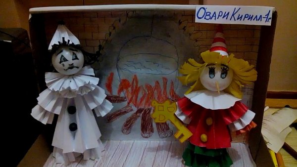 Поделка Буратино из бумаги