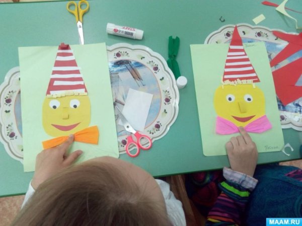 Аппликация Буратино в средней группе