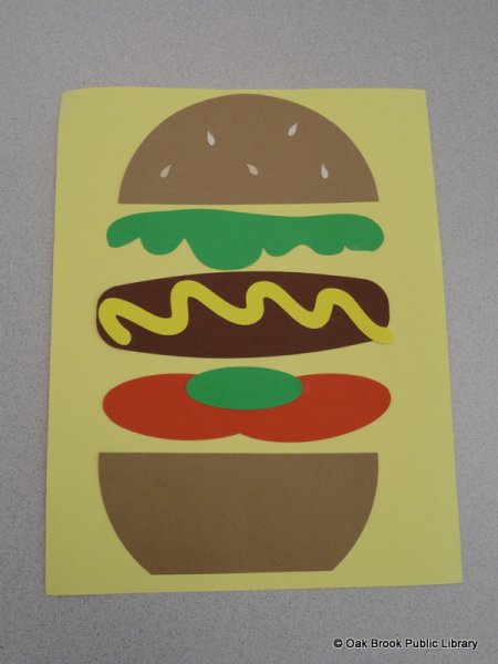 Бумажный гамбургер аппликация