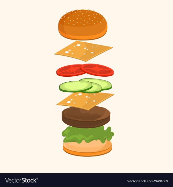 Бумажный бургер по частям