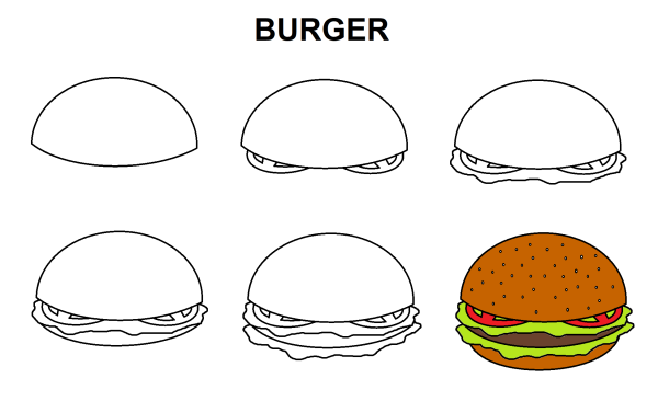 Рисунок гамбургера для срисовки