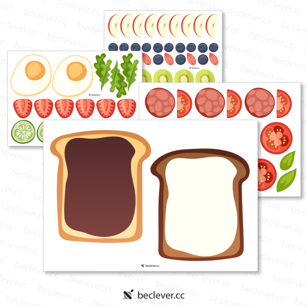 Продукты для бутерброда вырезать