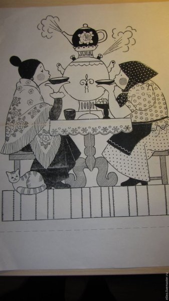 Панно у самовара чаепитие