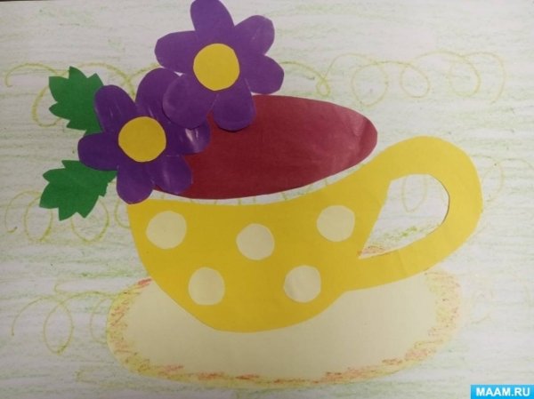 Чашка аппликация для детей
